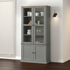 Display cabinet VIGO 85x35x170 cm solid pine grey