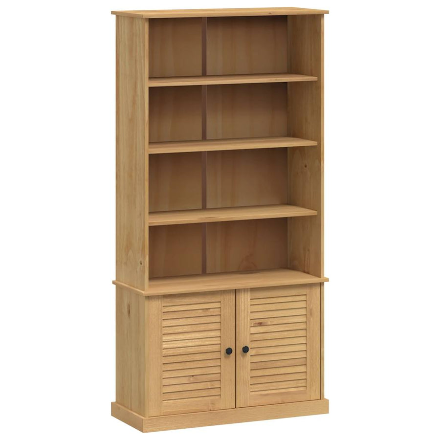Boekenkast Vigo 85X35X170 Cm Massief Grenenhout Bruin