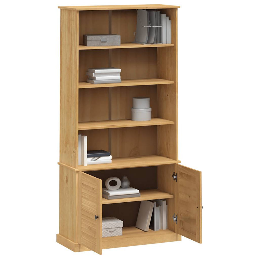 Boekenkast Vigo 85X35X170 Cm Massief Grenenhout Bruin