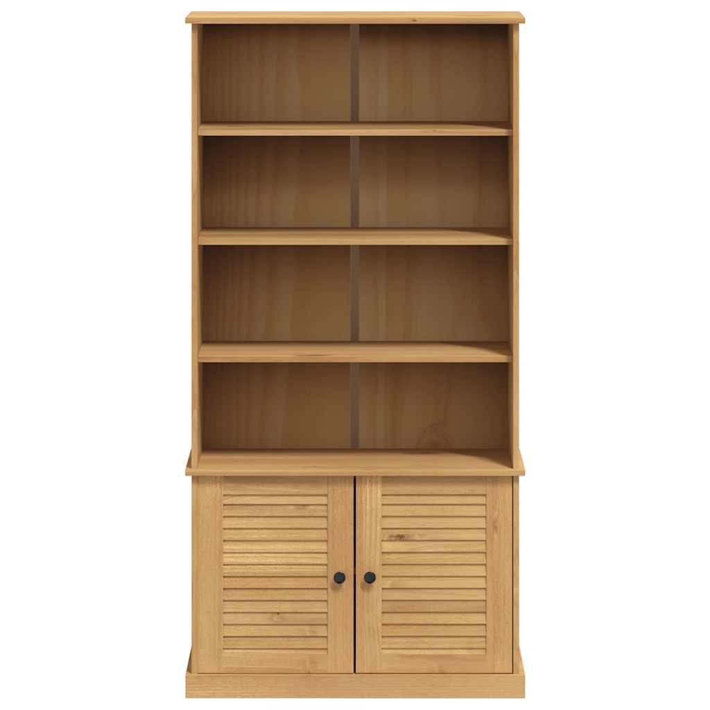 Boekenkast Vigo 85X35X170 Cm Massief Grenenhout Bruin