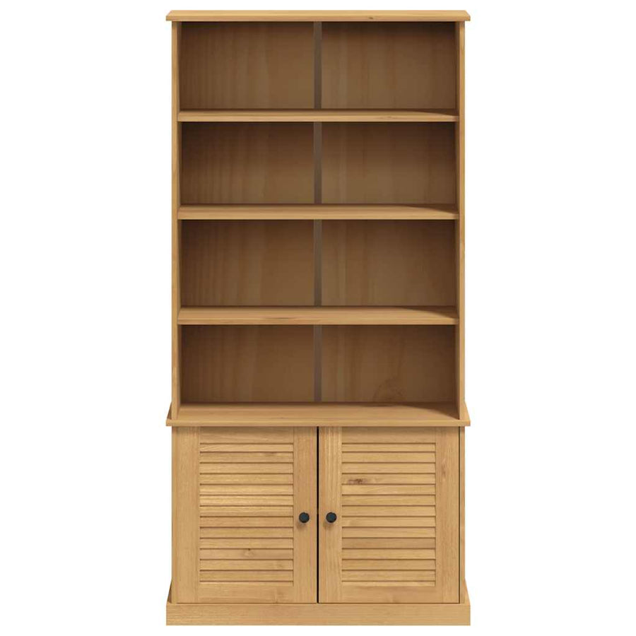 Boekenkast Vigo 85X35X170 Cm Massief Grenenhout Bruin