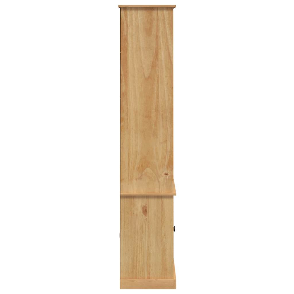 Boekenkast Vigo 85X35X170 Cm Massief Grenenhout Bruin