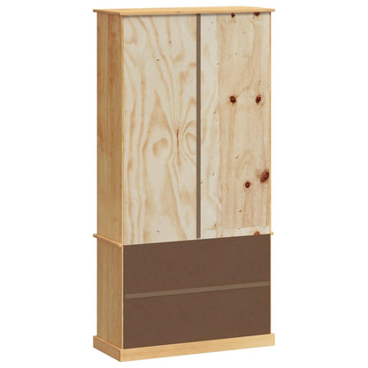 Boekenkast Vigo 85X35X170 Cm Massief Grenenhout Bruin