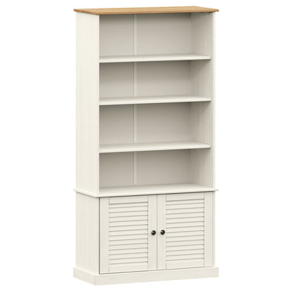 Boekenkast Vigo 85X35X170 Cm Massief Grenenhout Wit