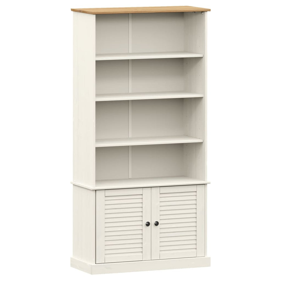Boekenkast Vigo 85X35X170 Cm Massief Grenenhout Wit
