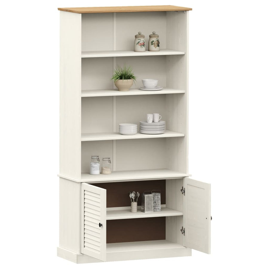 Boekenkast Vigo 85X35X170 Cm Massief Grenenhout Wit