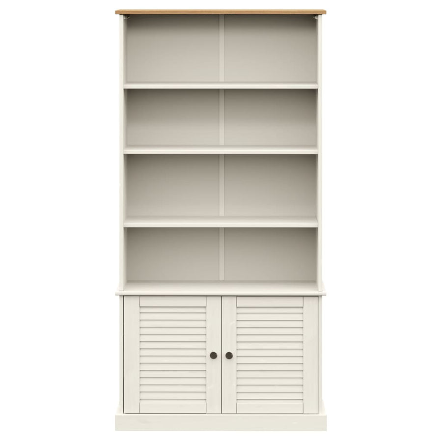 Boekenkast Vigo 85X35X170 Cm Massief Grenenhout Wit
