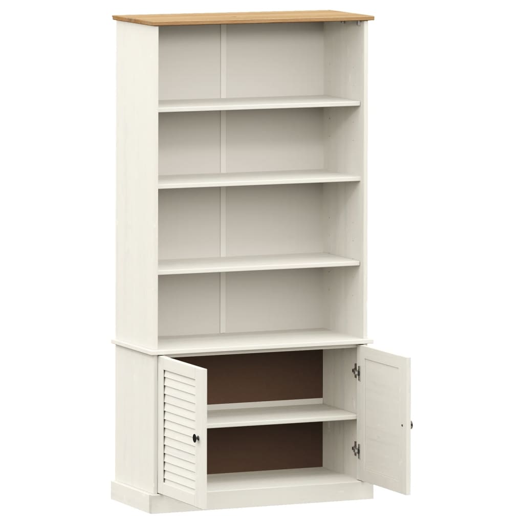 Boekenkast Vigo 85X35X170 Cm Massief Grenenhout Wit
