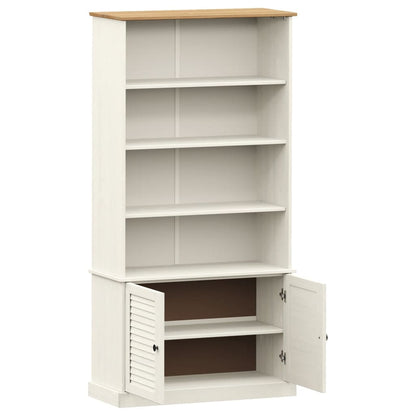 Boekenkast Vigo 85X35X170 Cm Massief Grenenhout Wit