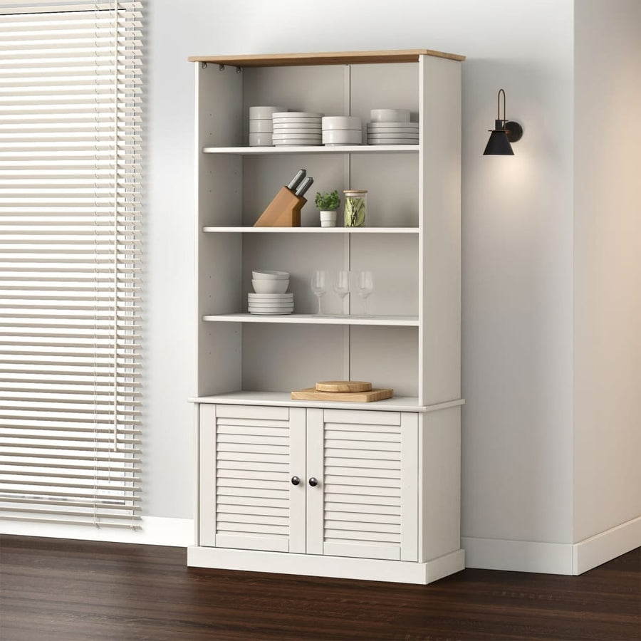 Boekenkast Vigo 85X35X170 Cm Massief Grenenhout Wit