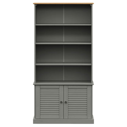 Boekenkast Vigo 85X35X170 Cm Massief Grenenhout Grijs