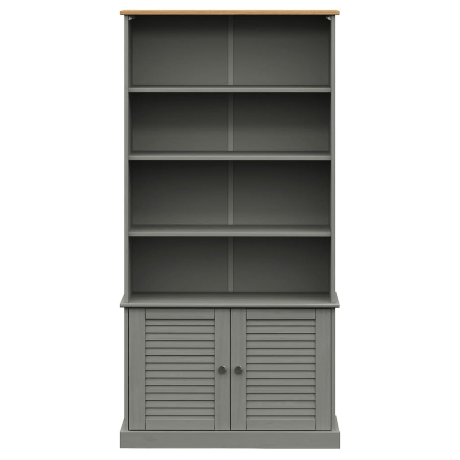 Boekenkast Vigo 85X35X170 Cm Massief Grenenhout Grijs