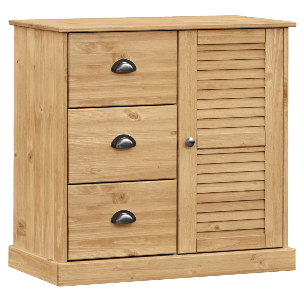 Dressoir Met Lades Vigo 78X40X75 Cm Massief Grenenhout Bruin