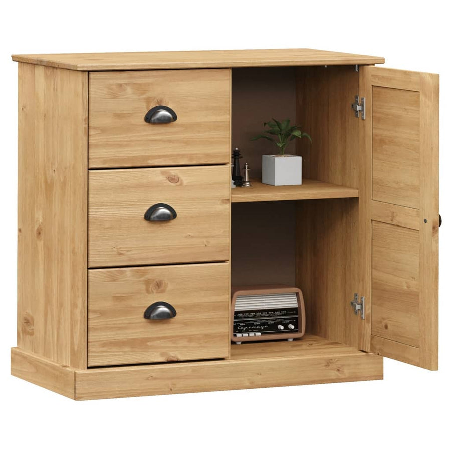 Dressoir Met Lades Vigo 78X40X75 Cm Massief Grenenhout Bruin