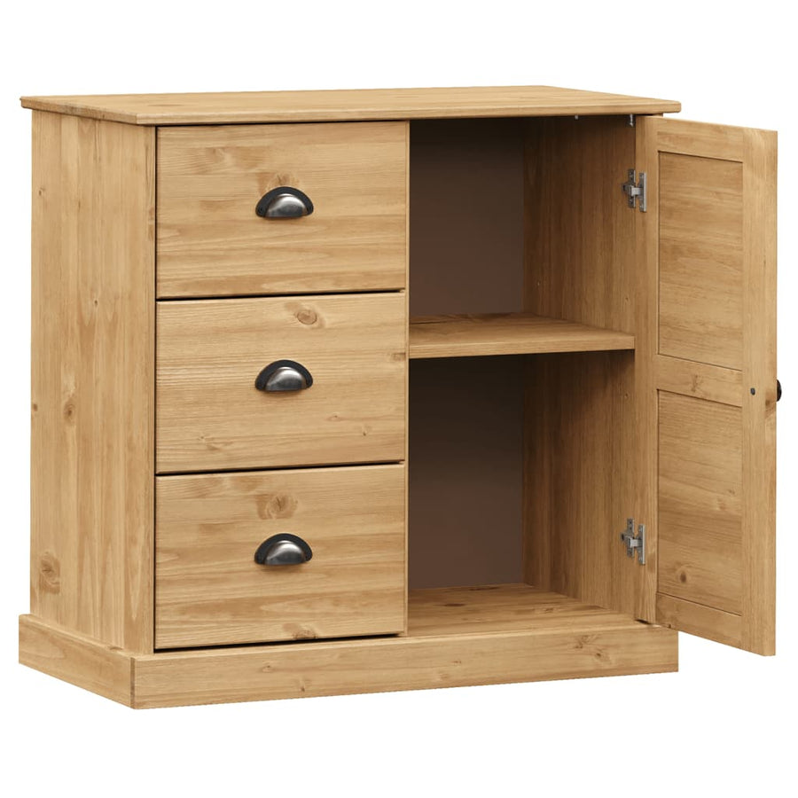 Dressoir Met Lades Vigo 78X40X75 Cm Massief Grenenhout Bruin