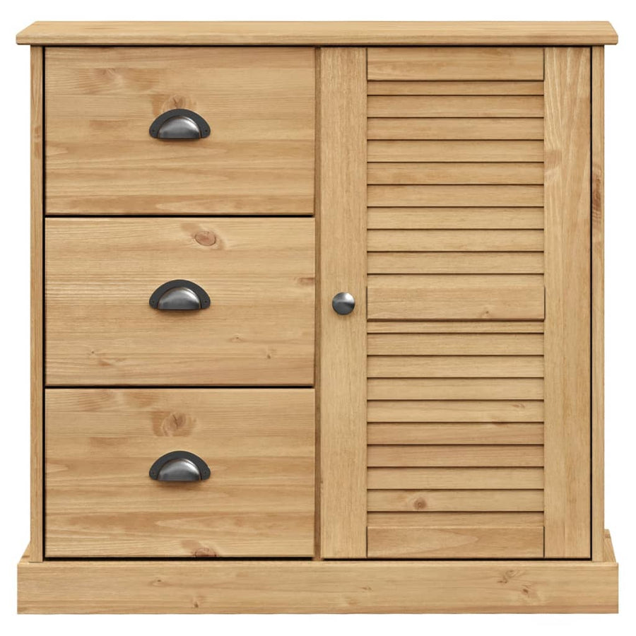 Dressoir Met Lades Vigo 78X40X75 Cm Massief Grenenhout Bruin