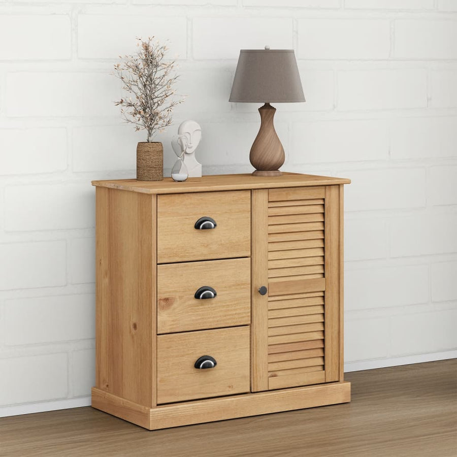 Dressoir Met Lades Vigo 78X40X75 Cm Massief Grenenhout Bruin
