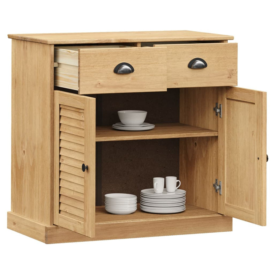 Dressoir Met Lades Vigo 78X40X75 Cm Massief Grenenhout Bruin