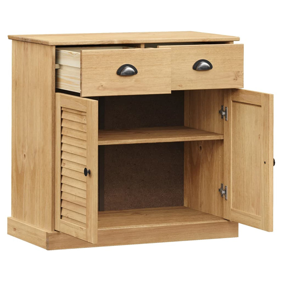 Dressoir Met Lades Vigo 78X40X75 Cm Massief Grenenhout Bruin