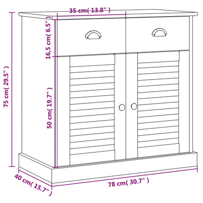 Dressoir Met Lades Vigo 78X40X75 Cm Massief Grenenhout Bruin
