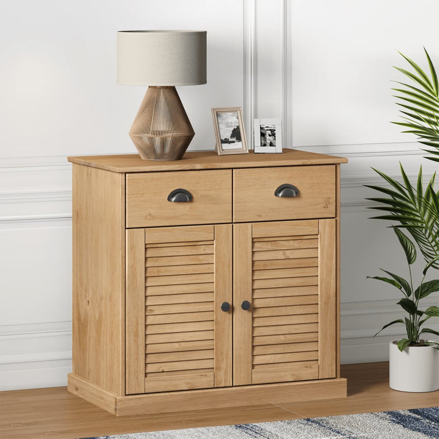 Dressoir Met Lades Vigo 78X40X75 Cm Massief Grenenhout Bruin