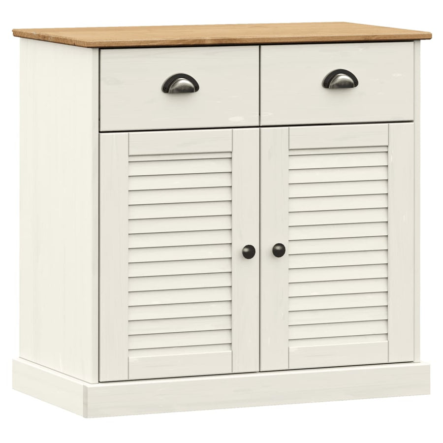 Dressoir Met Lades Vigo 78X40X75 Cm Massief Grenenhout 1 Wit