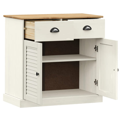 Dressoir Met Lades Vigo 78X40X75 Cm Massief Grenenhout 1 Wit