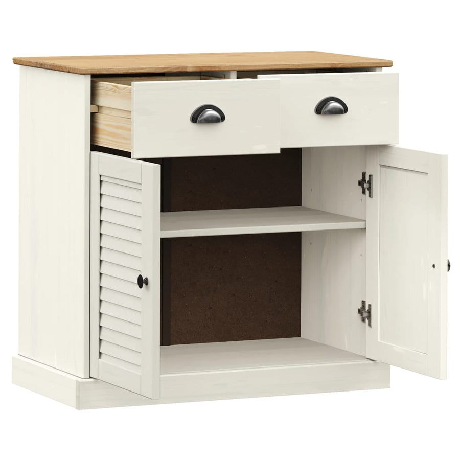 Dressoir Met Lades Vigo 78X40X75 Cm Massief Grenenhout 1 Wit