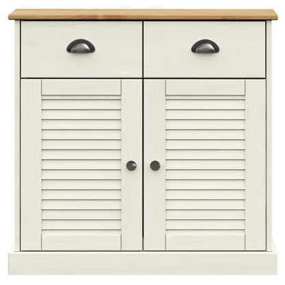 Dressoir Met Lades Vigo 78X40X75 Cm Massief Grenenhout 1 Wit