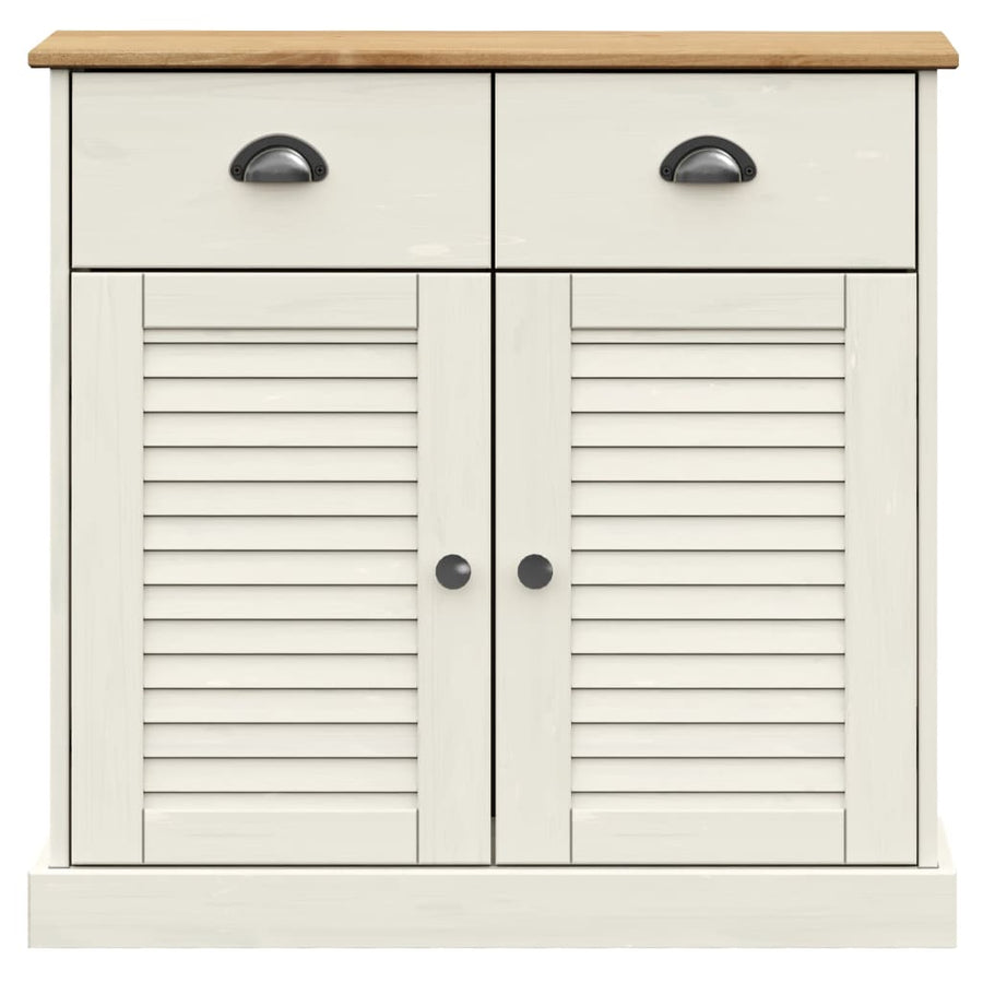 Dressoir Met Lades Vigo 78X40X75 Cm Massief Grenenhout 1 Wit