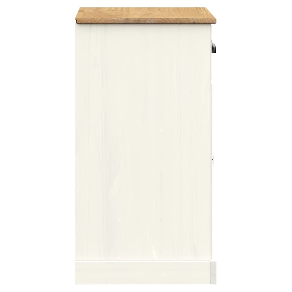 Dressoir Met Lades Vigo 78X40X75 Cm Massief Grenenhout 1 Wit