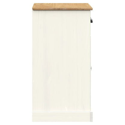 Dressoir Met Lades Vigo 78X40X75 Cm Massief Grenenhout 1 Wit