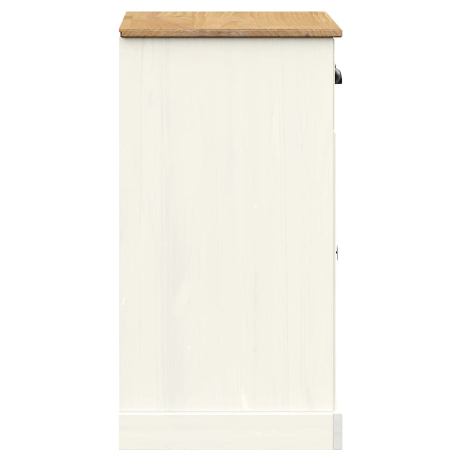 Dressoir Met Lades Vigo 78X40X75 Cm Massief Grenenhout 1 Wit