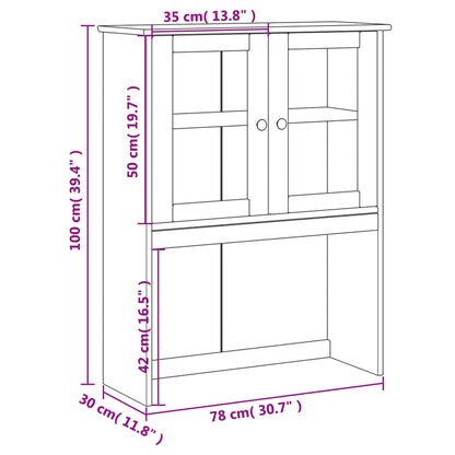 Opzetkast Vigo 78X30X100 Cm Massief Grenenhout Bruin