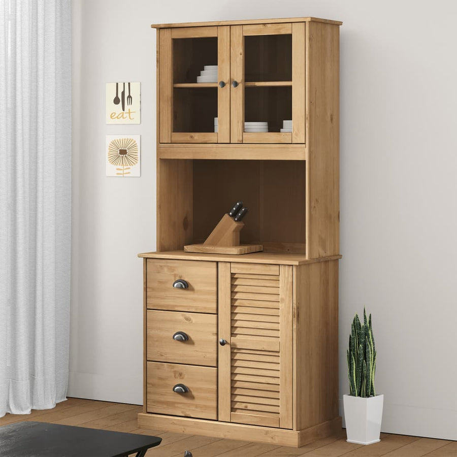 Opzetkast Vigo 78X30X100 Cm Massief Grenenhout Bruin