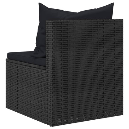 4-Delige Loungeset Met Kussens Poly Rattan Zwart