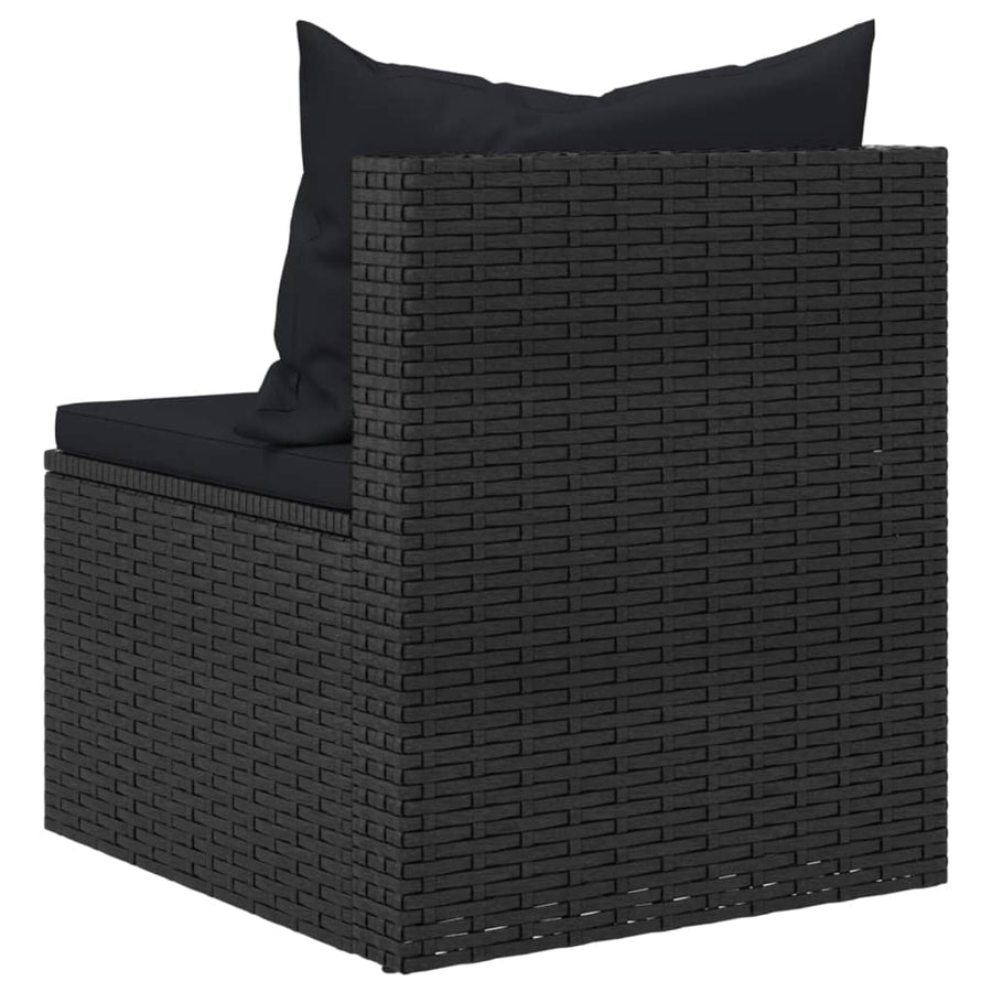 4-Delige Loungeset Met Kussens Poly Rattan Zwart