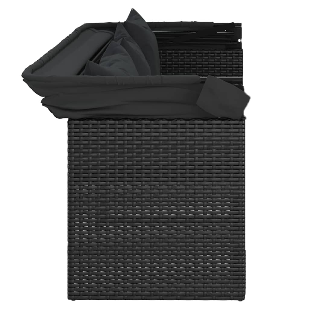 4-Delige Loungeset Met Kussens Poly Rattan Zwart