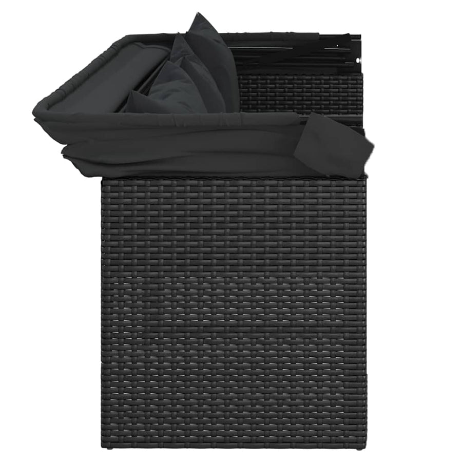 4-Delige Loungeset Met Kussens Poly Rattan Zwart