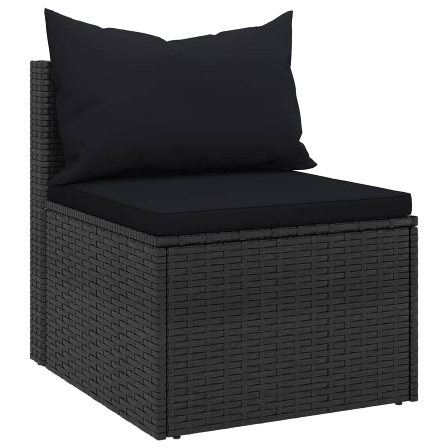 4-Delige Loungeset Met Kussens Poly Rattan Zwart