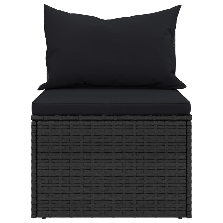 4-Delige Loungeset Met Kussens Poly Rattan Zwart