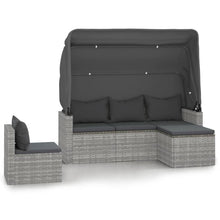 4-Delige Loungeset Met Kussens Poly Rattan Grijs