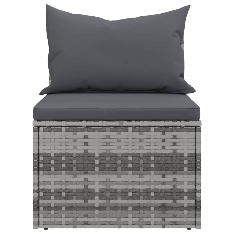 4-Delige Loungeset Met Kussens Poly Rattan Grijs