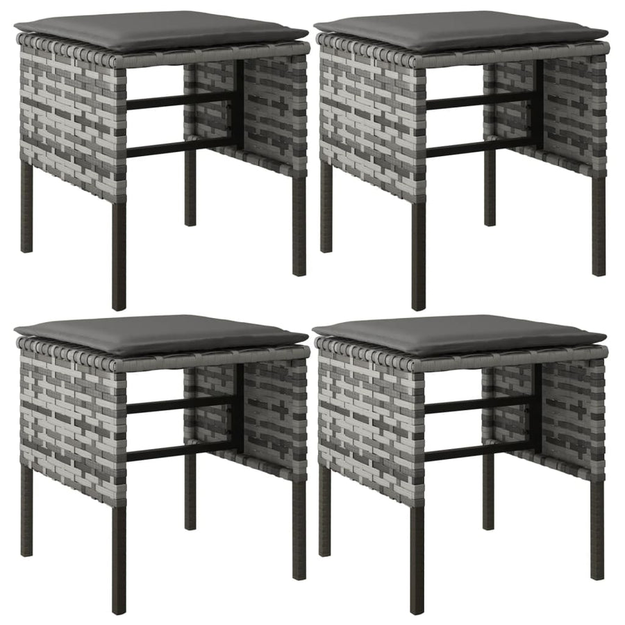 -Delige Tuinset Met Kussens Poly Rattan Grijs