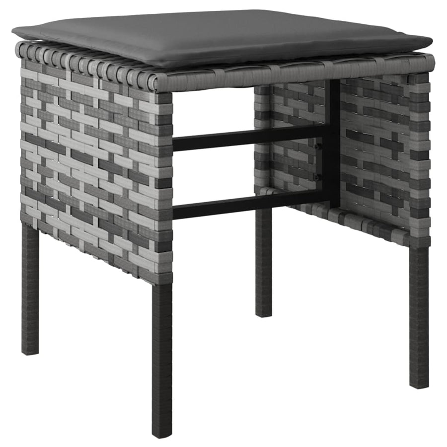 -Delige Tuinset Met Kussens Poly Rattan Grijs