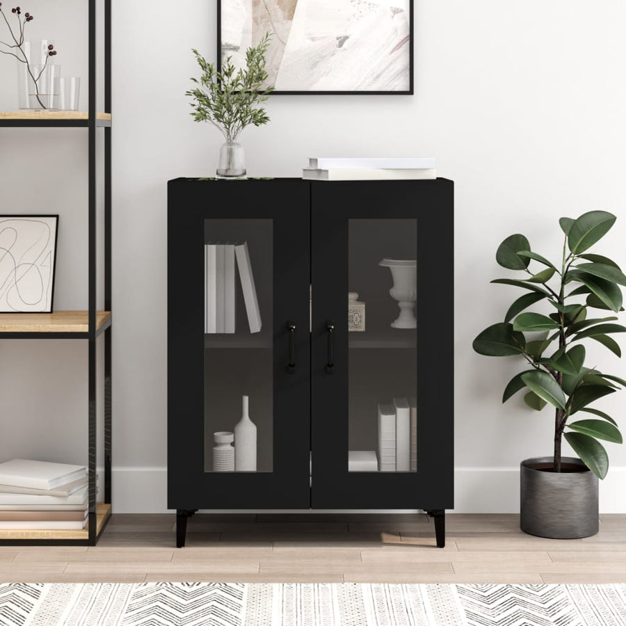 Dressoir 69,5X34X90 Cm Bewerkt Hout Zwart
