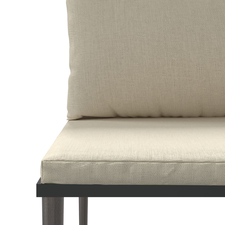 3-delige Loungeset met kussens poly rattan grijs