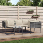 Loungeset poly rattan grijs 5-delig