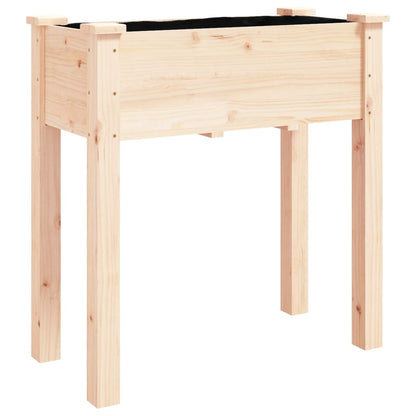 Plantenbak Op Wieltjes Massief Vurenhout 71 x 37 x 80 cm Naturel