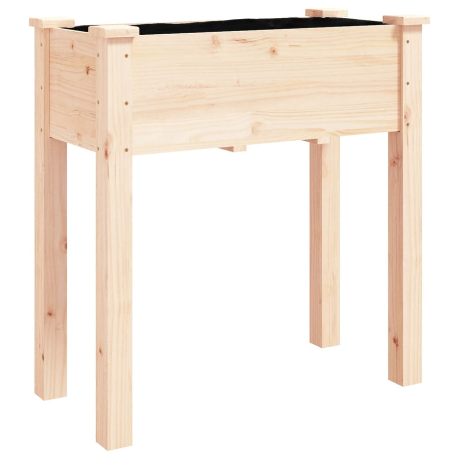 Plantenbak Op Wieltjes Massief Vurenhout 71 x 37 x 80 cm Naturel